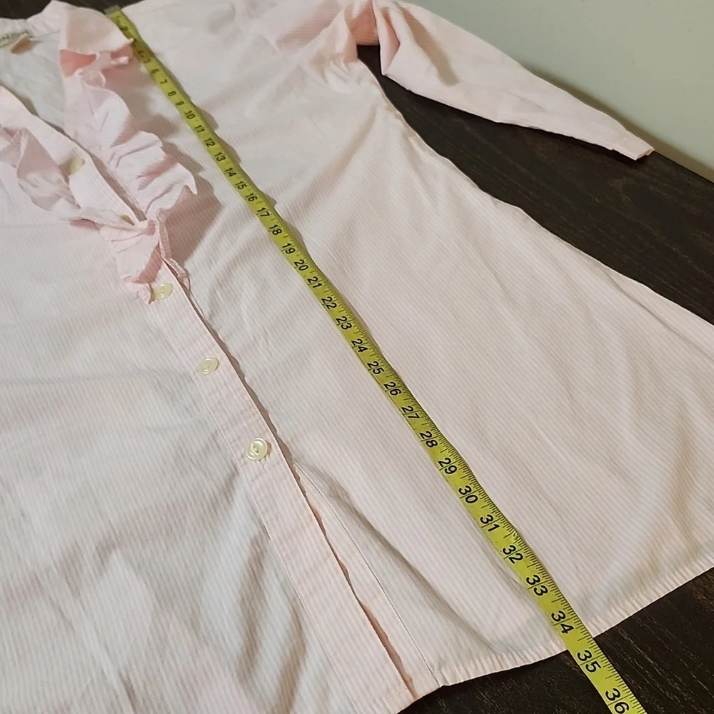 BedHead Classic Night Shirt Fine Cotton Striped Pajamas Large